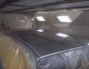 ボイジャー・ルーフ塗装　ビッグホーン・塗装準備　ハリアー・コーティング