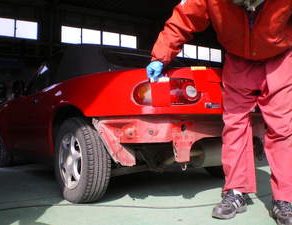 ユーノスロードスター　アルトペイント　ＢＭＷ320　キャンター泥除け　ナイトロガラスコーティング