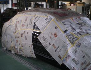 スカイライン・サフ、色合わせ　クリッパー・車検検査