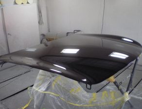 スカイライン・フード塗装、磨き　スイフト・サフ、色合わせ　