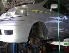 セレナ車検整備 スマート色合わせ ラパン色合わせ ラパン板金 アルト板金 ラパンペイント FX45ガラス交換