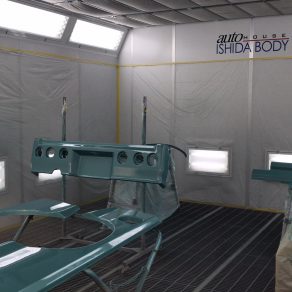 【動画付】エアロパーツの塗装も水性塗料（スタンドブルー）で仕上げます!!キャンピングカー!!