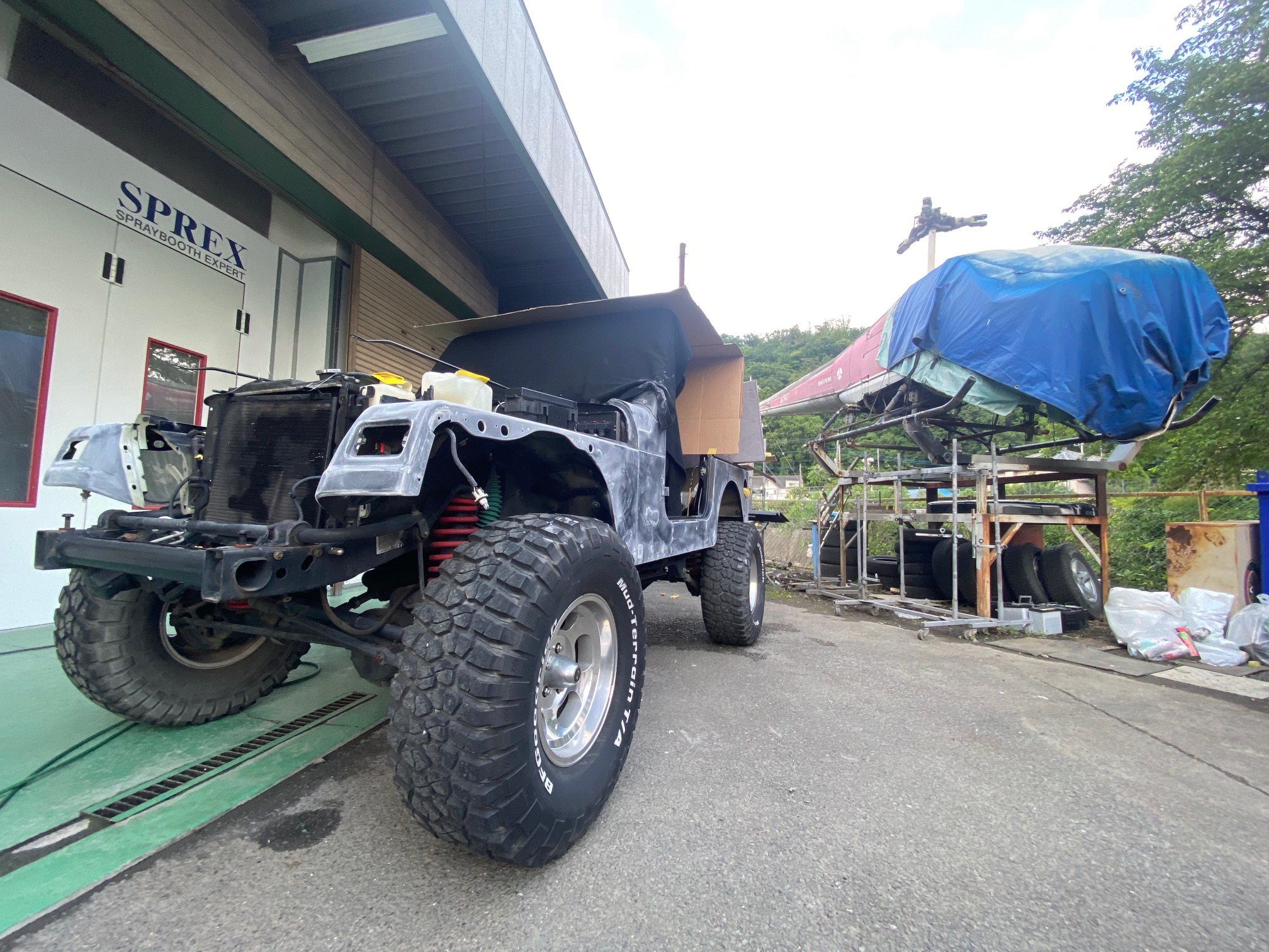 Jeepラングラーオールペイント 板金 塗装 コーティング カーセキュリティのオートハウス イシダボデー