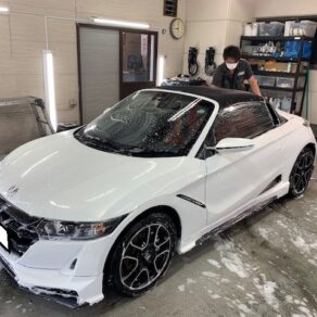HONDA S660本日からコーティング作業させていただきます。